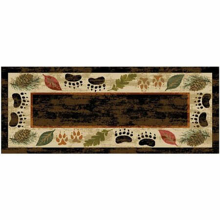 MAYBERRY RUG 20 x 44 in. Cozy Cabin Printed Nylon Kitchen Mat & Rug, Timber Ridge CC20676 20X44